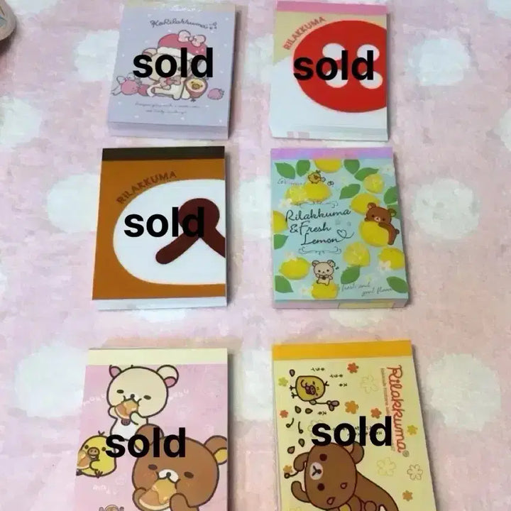[BUNJANG] Rilakkuma Memo Pad Set / 리락쿠마 메모지 떡메모지 6종 세트