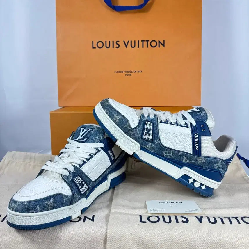 [BUNJANG] Louis Vuitton Trainer Sneakers Denim Blue / [정품,풀박스]루이비통 트레이너 스니커즈 데님 블루