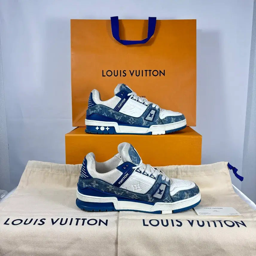 [BUNJANG] Louis Vuitton Trainer Sneakers Denim Blue / [정품,풀박스]루이비통 트레이너 스니커즈 데님 블루