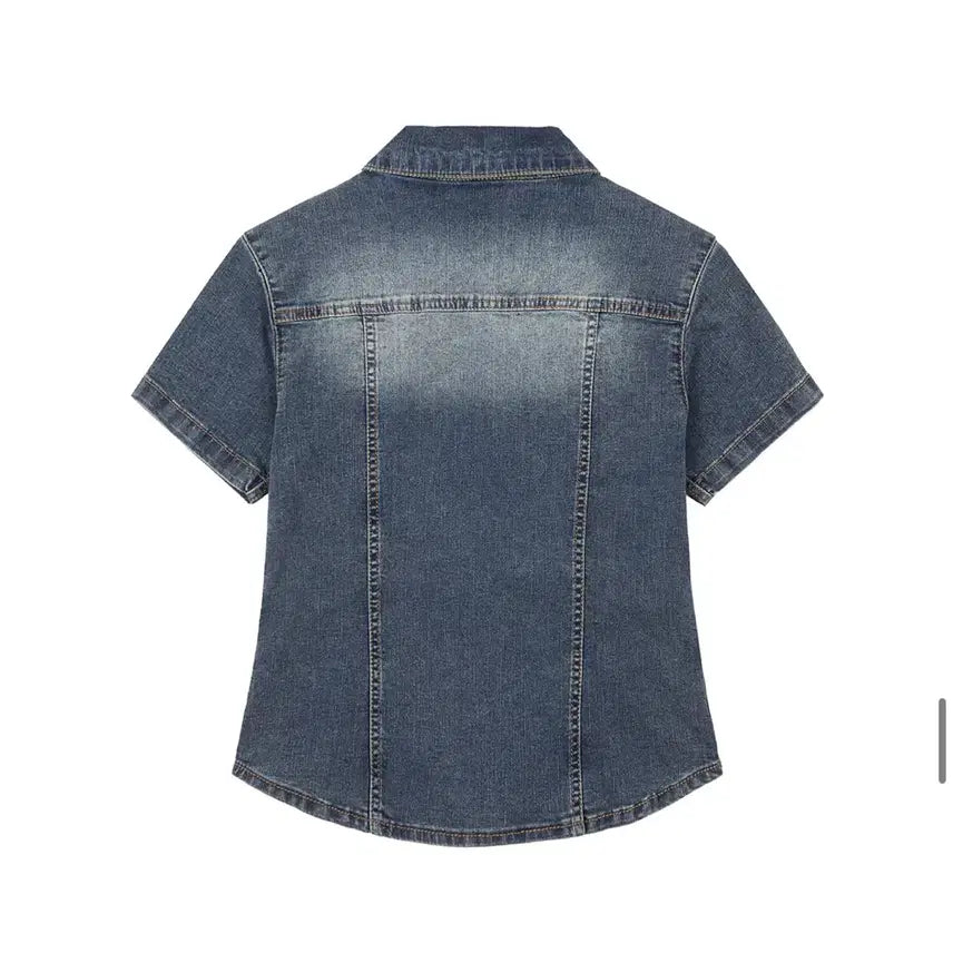 [BUNJANG] Dekete Woman Denim Shirt / 데케트우먼 데님 반팔 셔츠m 새상품