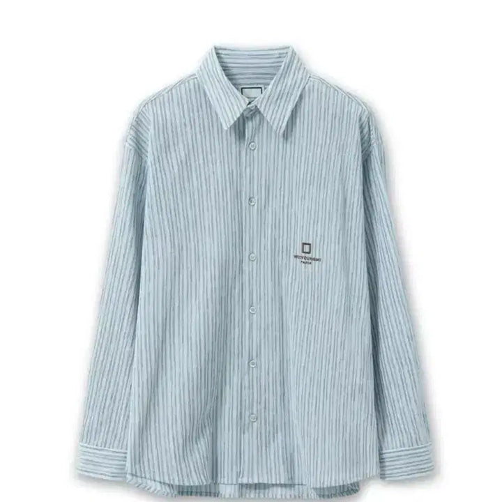 [BUNJANG] Wooyoungmi 25SS Striped Shirt Blue 46 / 우영미 25SS 스트라이프 셔츠 블루 46