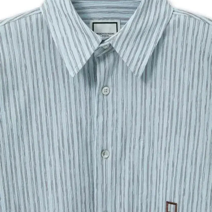 [BUNJANG] Wooyoungmi 25SS Striped Shirt Blue 46 / 우영미 25SS 스트라이프 셔츠 블루 46