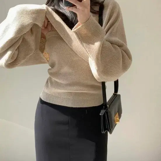 [BUNJANG] Moabin Boat Neck Bolero Knit / 모아빈 보트넥 볼레로 니트