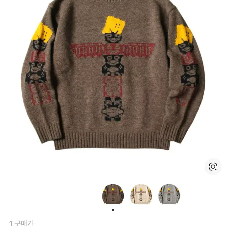 [BUNJANG] Capital 5G Wool Package Totem Pole Crew Sweater Brown / 캐피탈 니트 (5G 울 패키쉬 토템 폴 크루 스웨터 브라운)
