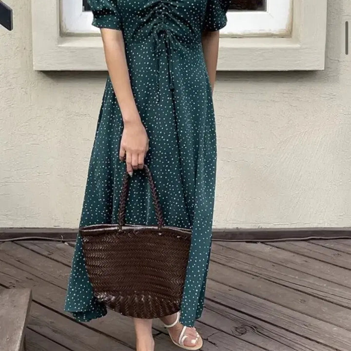 [BUNJANG] Plus Size Long Dress with Polka Dots / 빅사이즈롱원피스