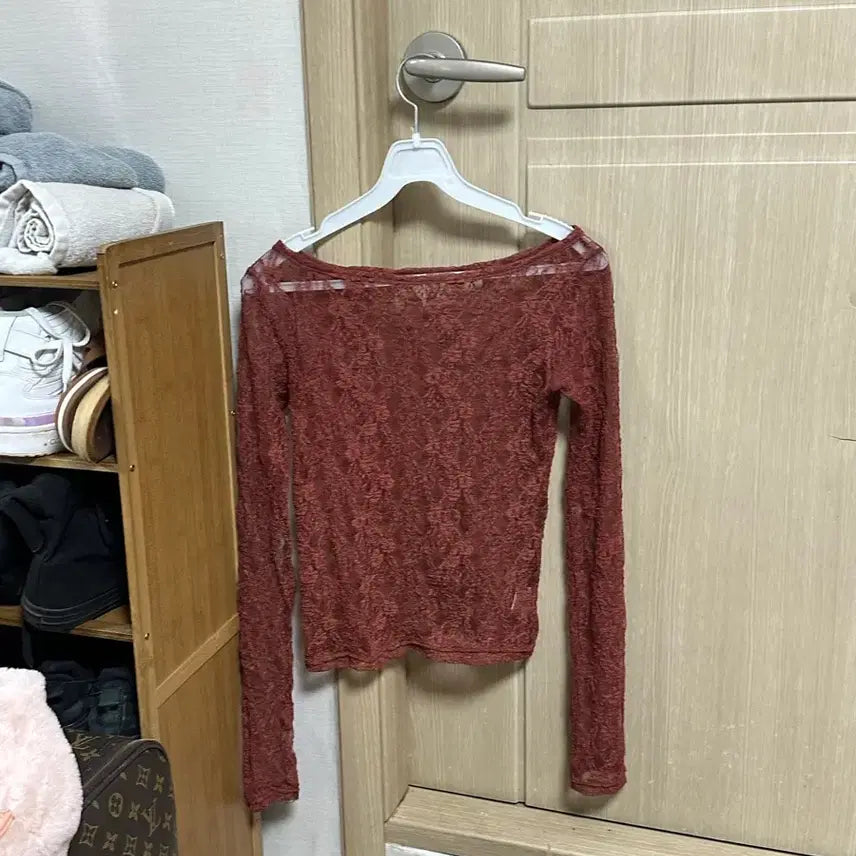 [BUNJANG] See-Through Red T-shirt / 앞뒤똑같 시스루레드티