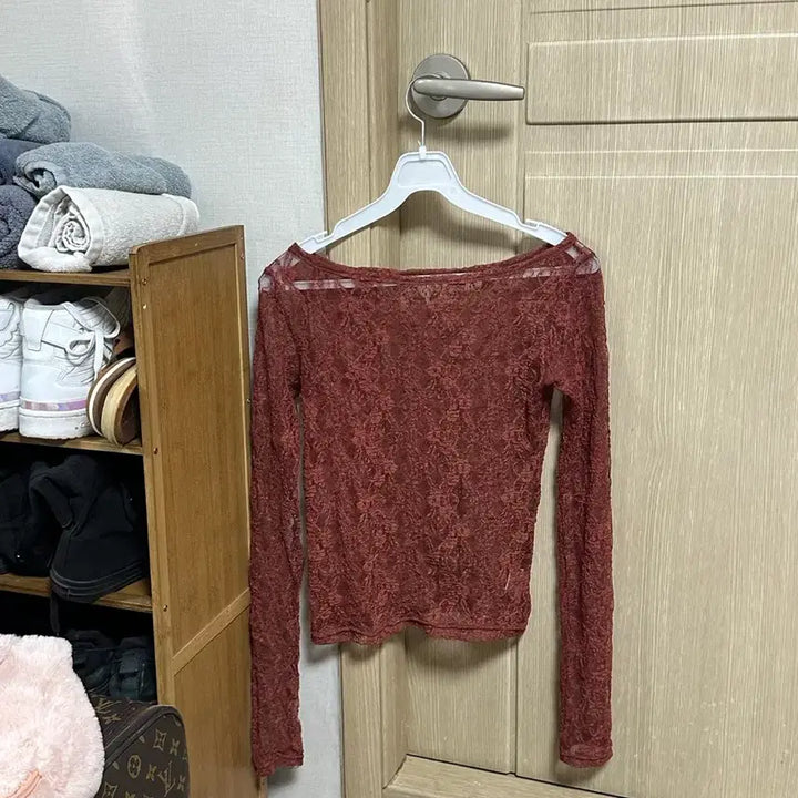 [BUNJANG] See-Through Red T-shirt / 앞뒤똑같 시스루레드티