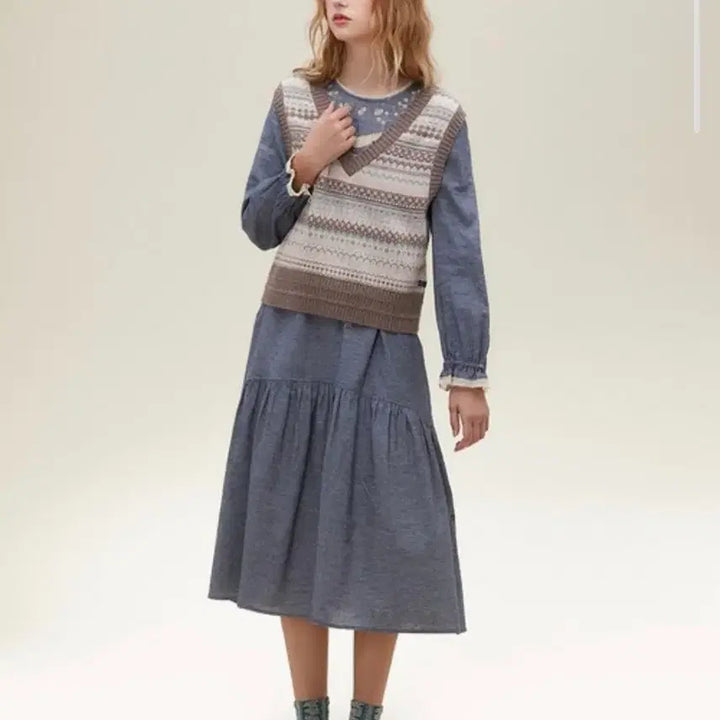 [BUNJANG] Thursday Island Jacquard Knit Vest / 특가)써스데이아일랜드 쟈카드 니트조끼(SB1