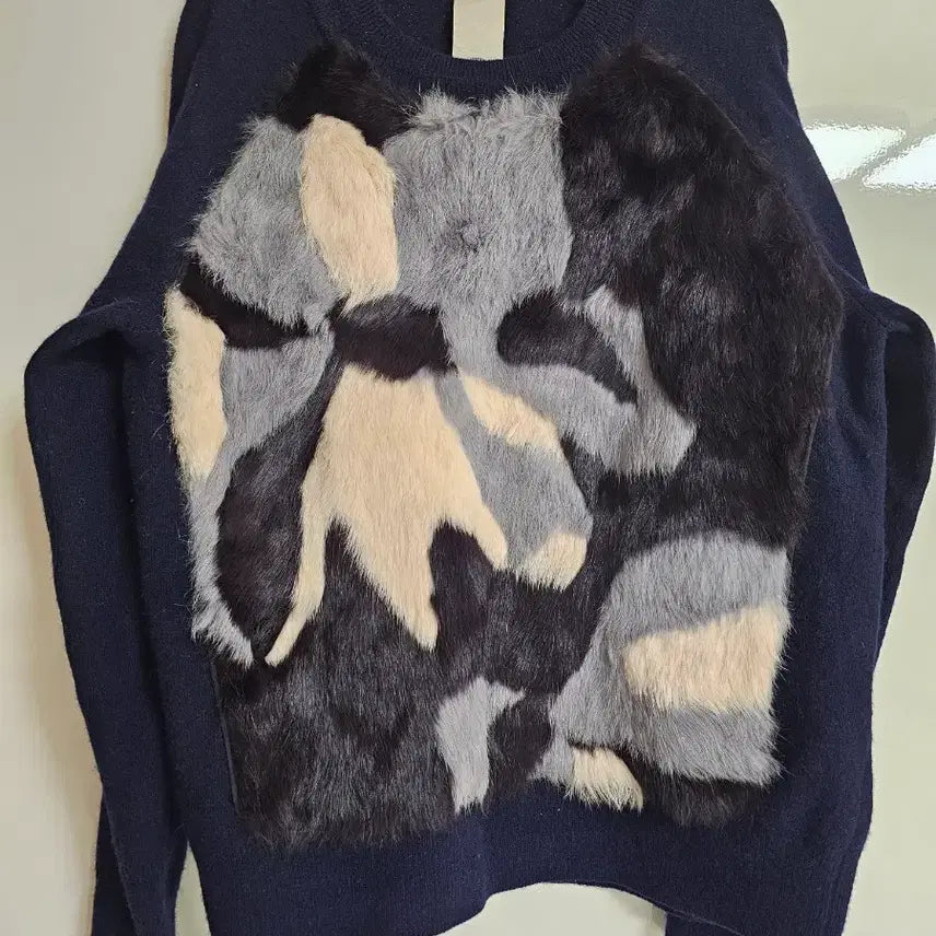 [BUNJANG] O!Z O!Z Second Rabbit Fur Knit Navy / 오즈세컨 토끼털 니트 네이비