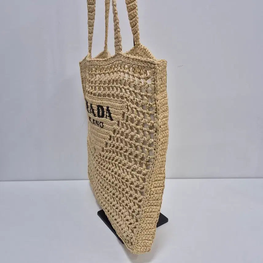 [BUNJANG] Prada Raffia Beige Tote Bag 1BG393 / 프라다 라피아 베이지 토트백1BG393