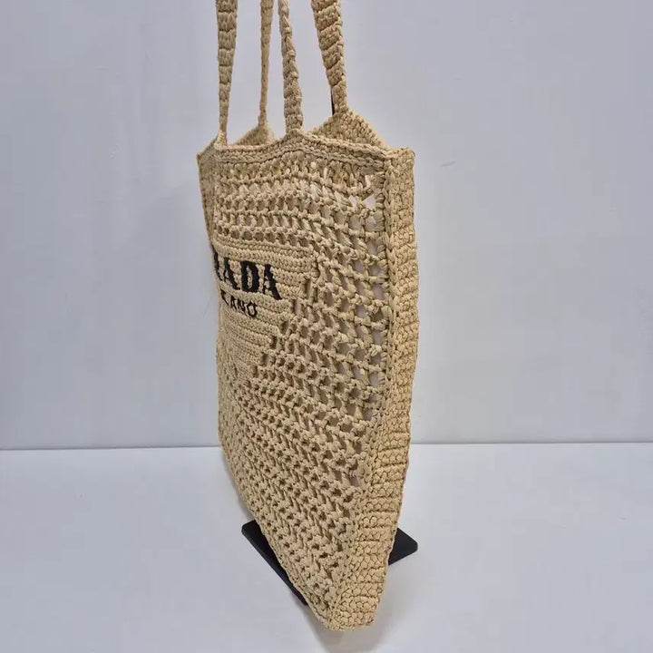 [BUNJANG] Prada Raffia Beige Tote Bag 1BG393 / 프라다 라피아 베이지 토트백1BG393