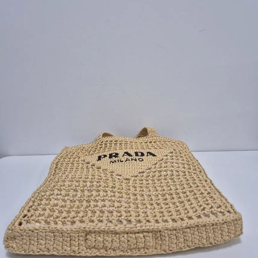 [BUNJANG] Prada Raffia Beige Tote Bag 1BG393 / 프라다 라피아 베이지 토트백1BG393