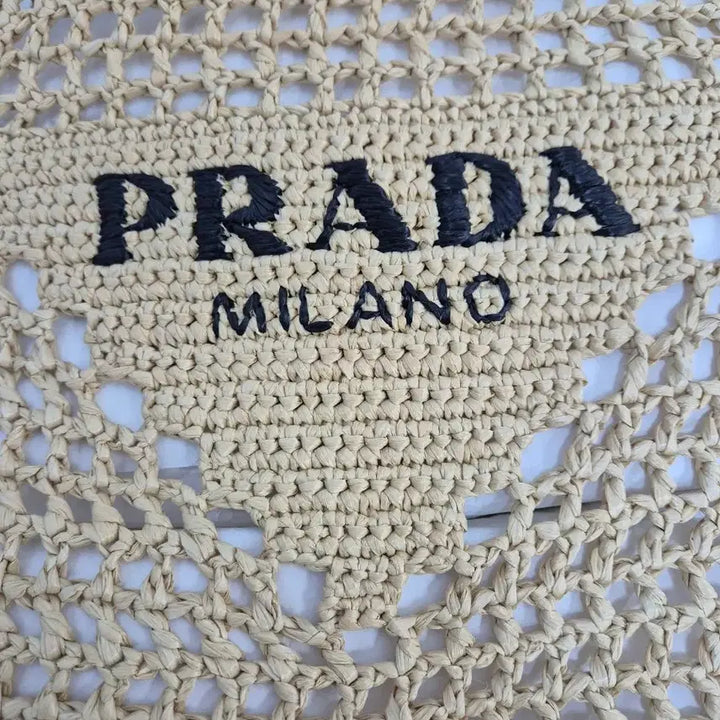 [BUNJANG] Prada Raffia Beige Tote Bag 1BG393 / 프라다 라피아 베이지 토트백1BG393