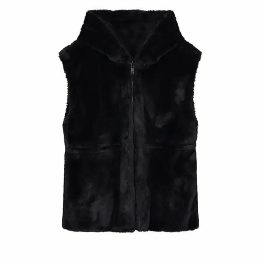 [BUNJANG] Plastic Island Reversible Fur Hood Vest / 플라스틱아일랜드 리버시블 퍼 후드베스트