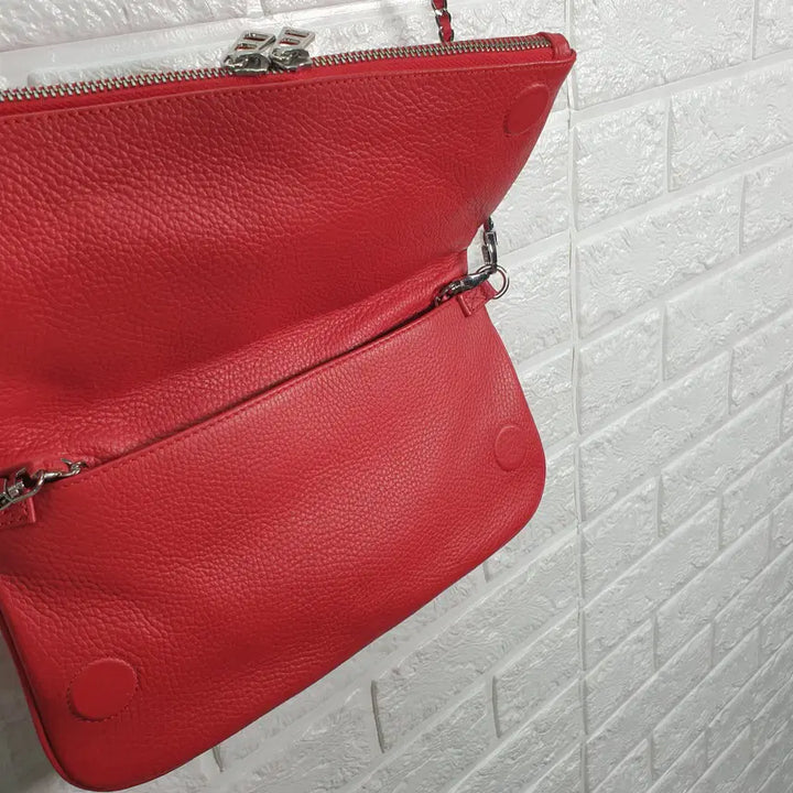 [BUNJANG] Zadig &amp; Voltaire Red Leather Crossbody Shoulder Bag / 쟈딕앤볼테르 레드 레더 크로스바디 숄더백