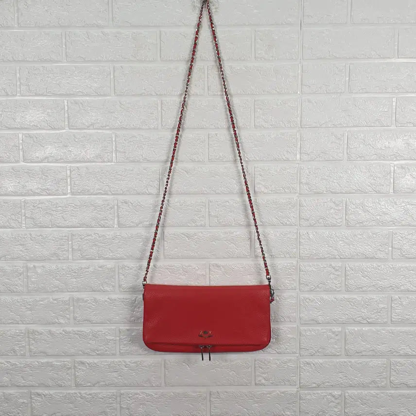 [BUNJANG] Zadig &amp; Voltaire Red Leather Crossbody Shoulder Bag / 쟈딕앤볼테르 레드 레더 크로스바디 숄더백
