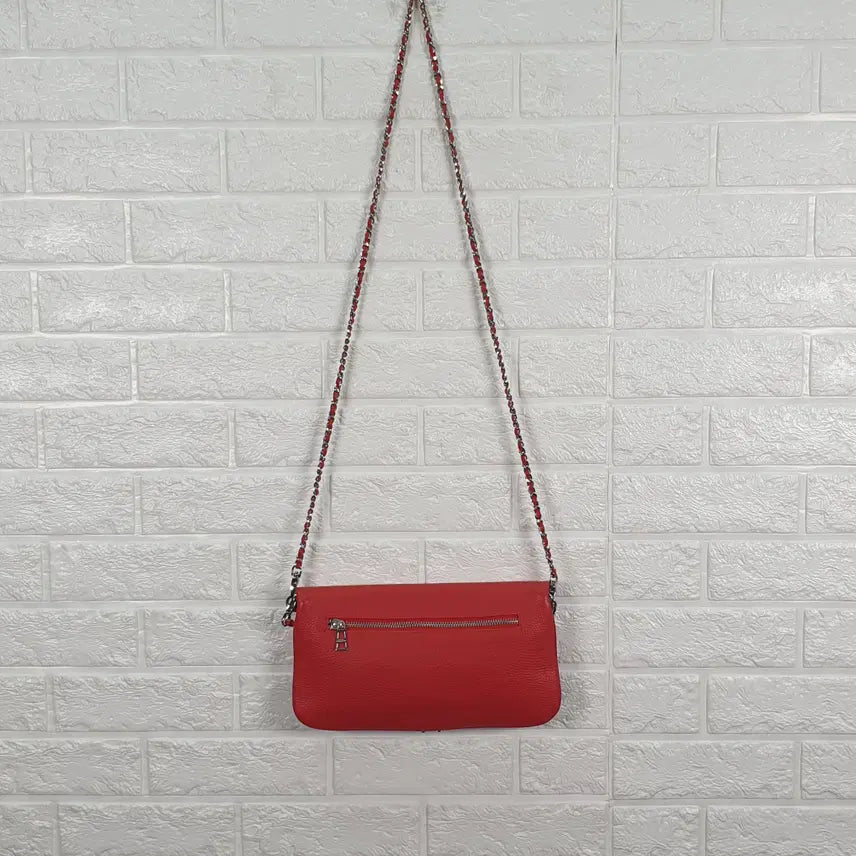 [BUNJANG] Zadig &amp; Voltaire Red Leather Crossbody Shoulder Bag / 쟈딕앤볼테르 레드 레더 크로스바디 숄더백
