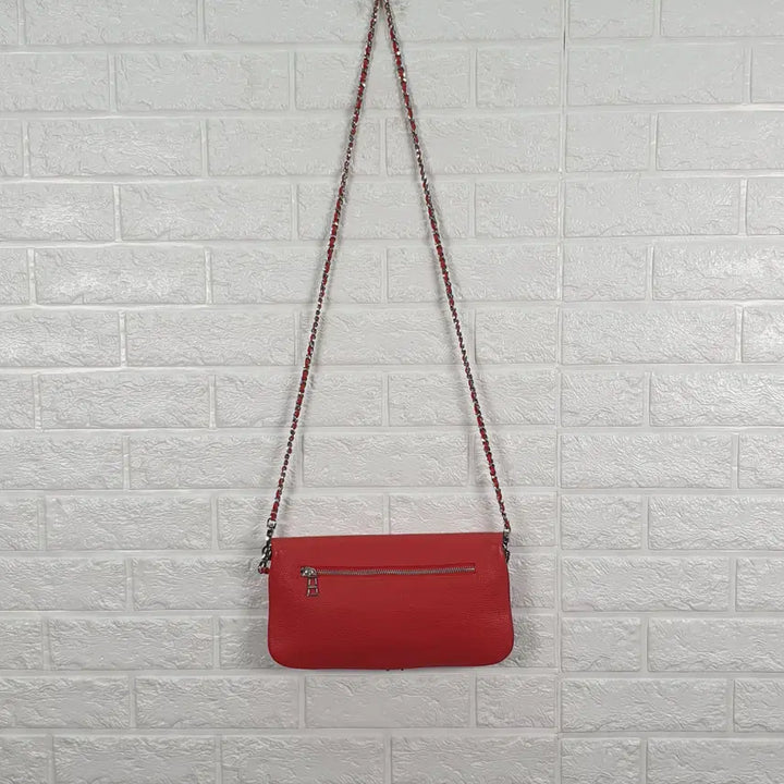 [BUNJANG] Zadig &amp; Voltaire Red Leather Crossbody Shoulder Bag / 쟈딕앤볼테르 레드 레더 크로스바디 숄더백