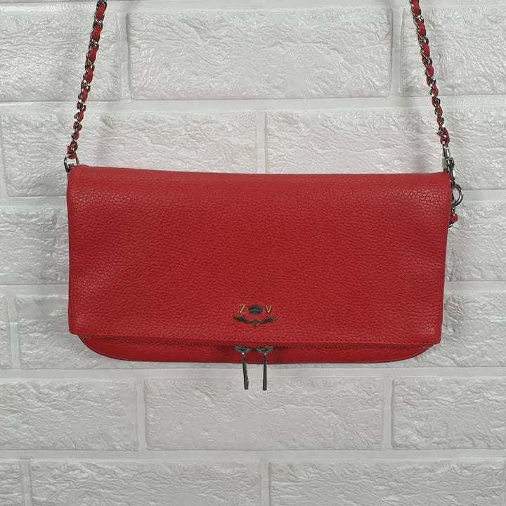 [BUNJANG] Zadig &amp; Voltaire Red Leather Crossbody Shoulder Bag / 쟈딕앤볼테르 레드 레더 크로스바디 숄더백