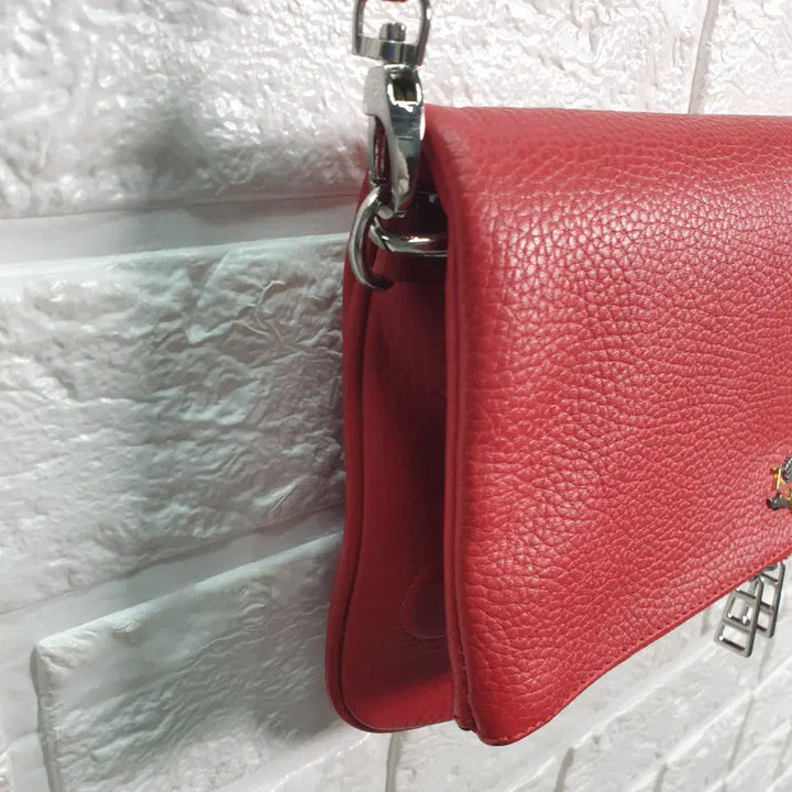 [BUNJANG] Zadig &amp; Voltaire Red Leather Crossbody Shoulder Bag / 쟈딕앤볼테르 레드 레더 크로스바디 숄더백