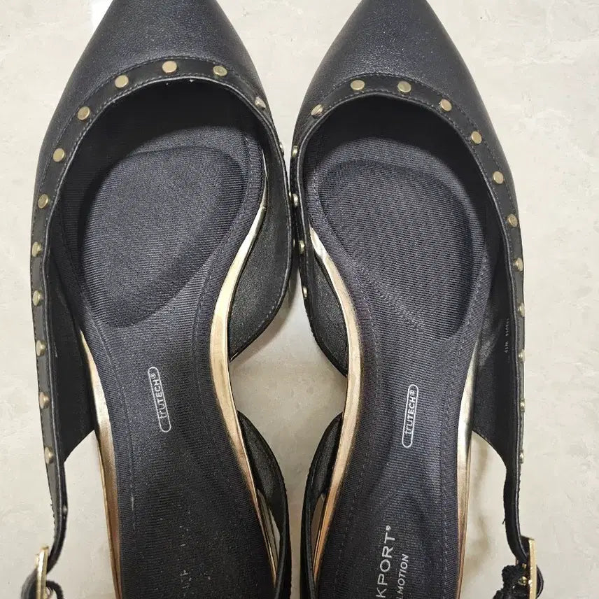 [BUNJANG] Rockport Black Slingback Flat Sandals / 락포트 블랙 샌들 슬링백 플랫 슈즈