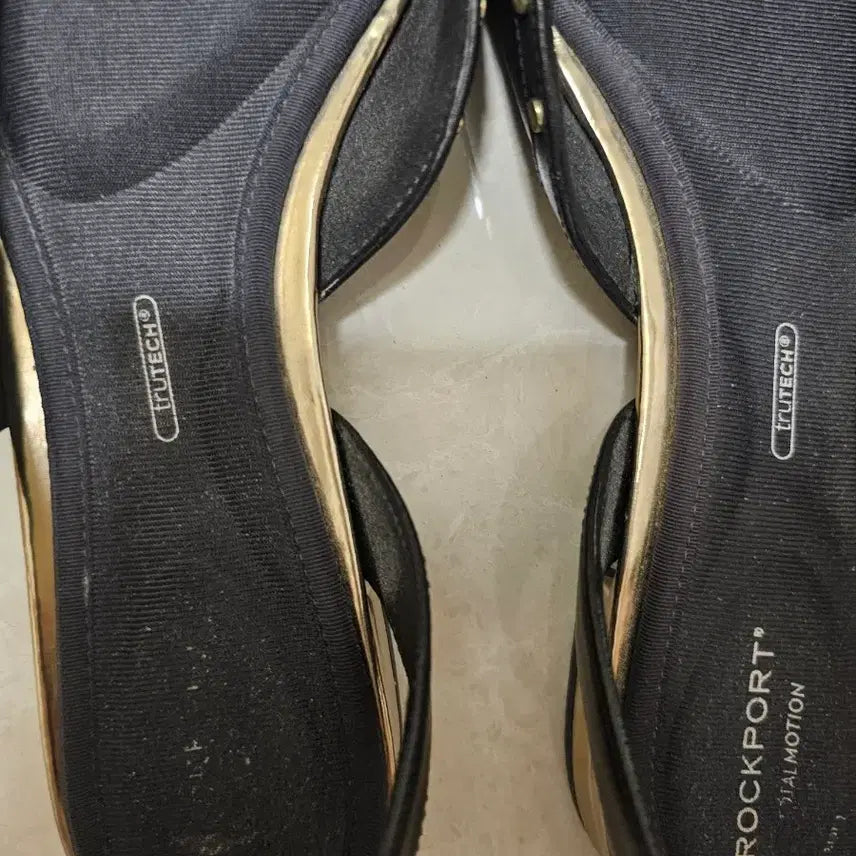 [BUNJANG] Rockport Black Slingback Flat Sandals / 락포트 블랙 샌들 슬링백 플랫 슈즈