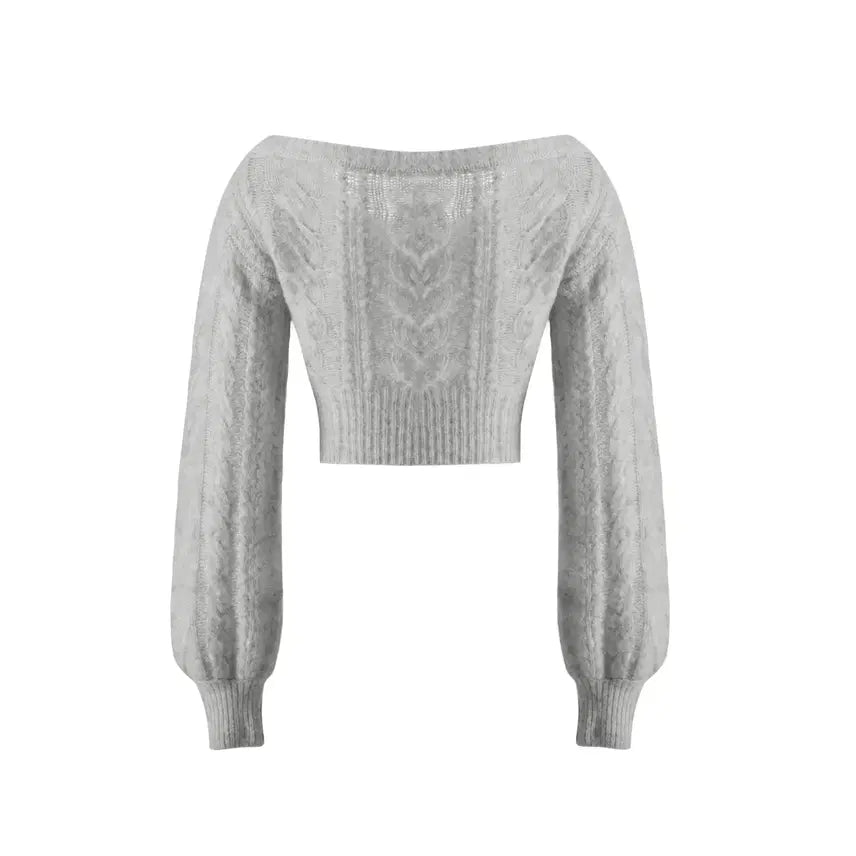 [BUNJANG] Nana Jacqueline Eva Off-Shoulder Cardigan (Gray) / 나나재클린 에바 오프숄더 가디건 (그레이) - 미착용 새상품