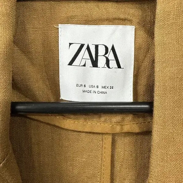 [BUNJANG] ZARA Linen Double Trench Coat Camel / [S] ZARA 린넨 더블 트렌치코트 카멜