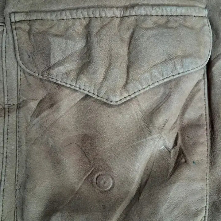 [BUNJANG] Vintage Brown Leather A2 Bomber Jacket / 빈티지 브라운 가죽 봄버a2 자켓