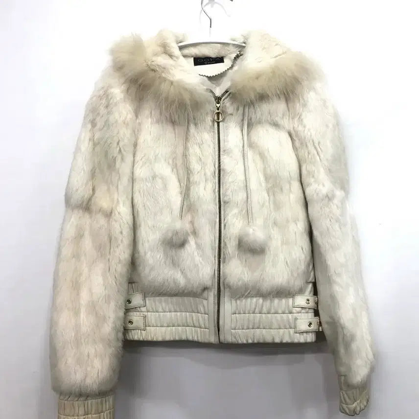 [BUNJANG] Rare Rabbit Fur Leather Jacket Y2K / 레어 토끼퍼레더자켓 갸루 y2k 20&
