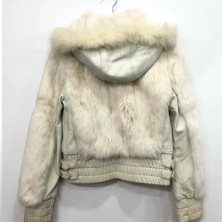 [BUNJANG] Rare Rabbit Fur Leather Jacket Y2K / 레어 토끼퍼레더자켓 갸루 y2k 20&
