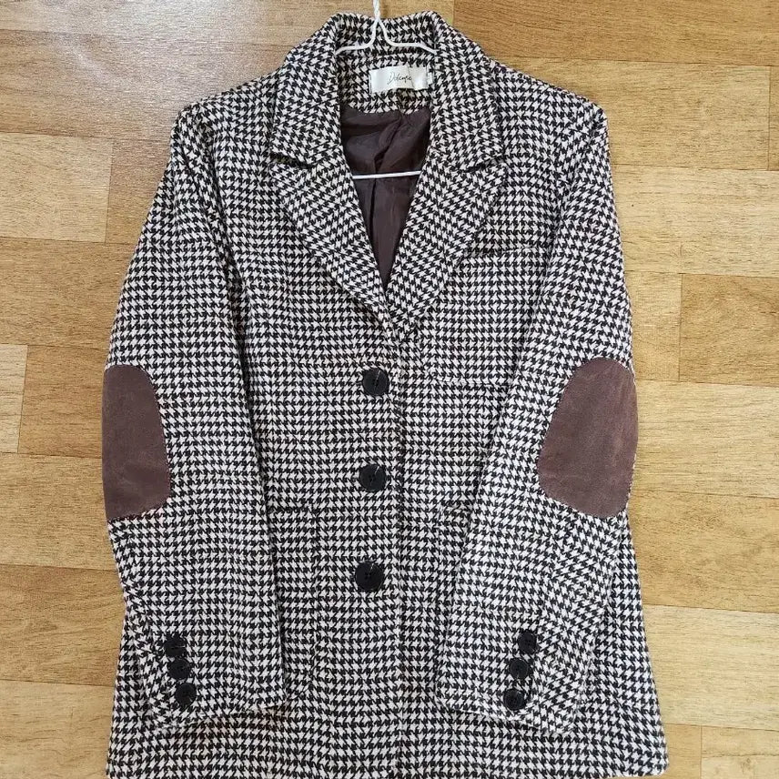 [BUNJANG] Houndstooth Check Elbow Patch Jacket / 하운드투스 체크 엘보패치 자켓