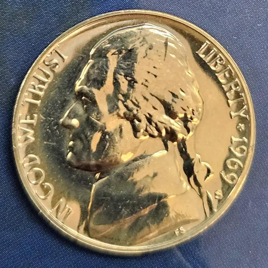 [BUNJANG] 1969 5-Cent Deep Cameo Proof Coin / [완전미사용] 1969년 5센트 딥카메오 프루프 주화 m751