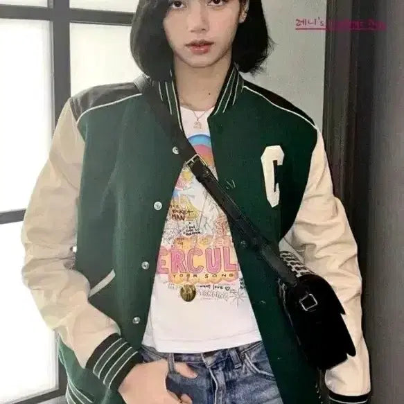 [BUNJANG] BTS Jimin Celine Varsity Jacket / (50) 셀린느 바시티 자켓 블루종 BTS 지민 리사