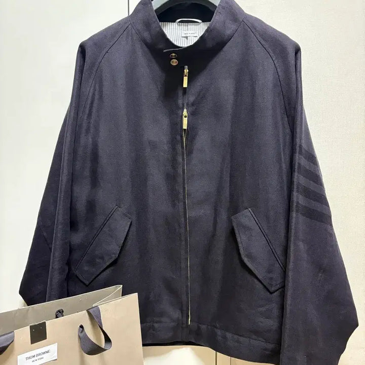 [BUNJANG] Thom Browne Linen Bomber Jacket / (새상품급, 정품) 톰브라운 사선 린넨 봄버 자켓