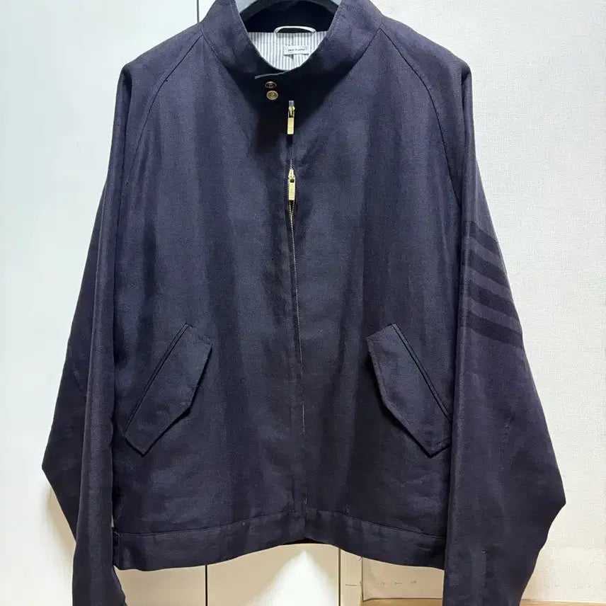 [BUNJANG] Thom Browne Linen Bomber Jacket / (새상품급, 정품) 톰브라운 사선 린넨 봄버 자켓