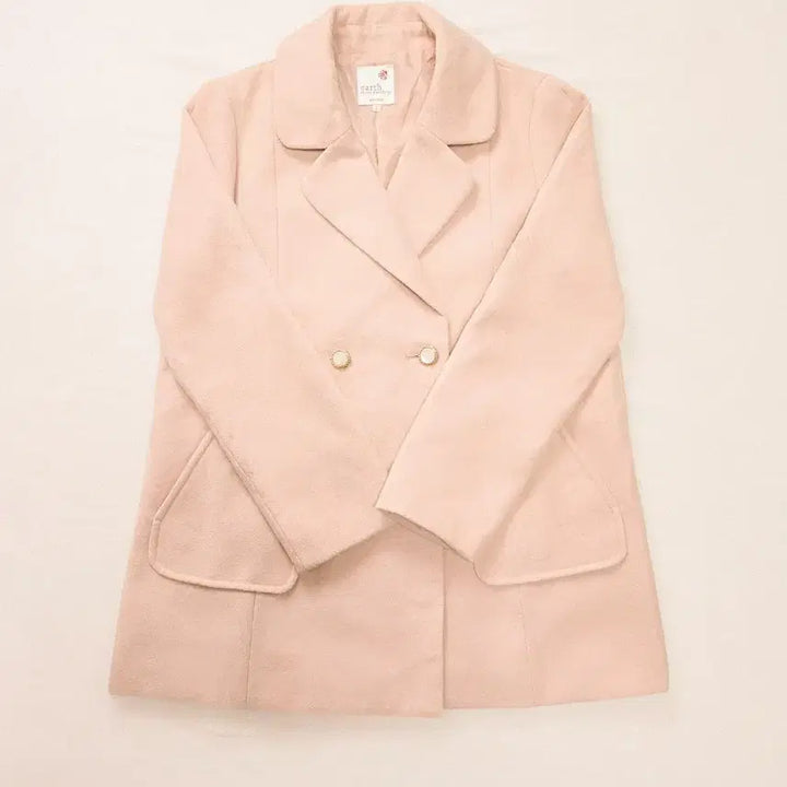 [BUNJANG] Hime Peach Pink Pearl Button Coat / 히메 피치 핑크 진주 버튼 코트 (일본빈티지)