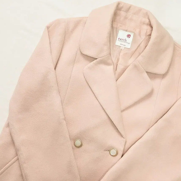 [BUNJANG] Hime Peach Pink Pearl Button Coat / 히메 피치 핑크 진주 버튼 코트 (일본빈티지)