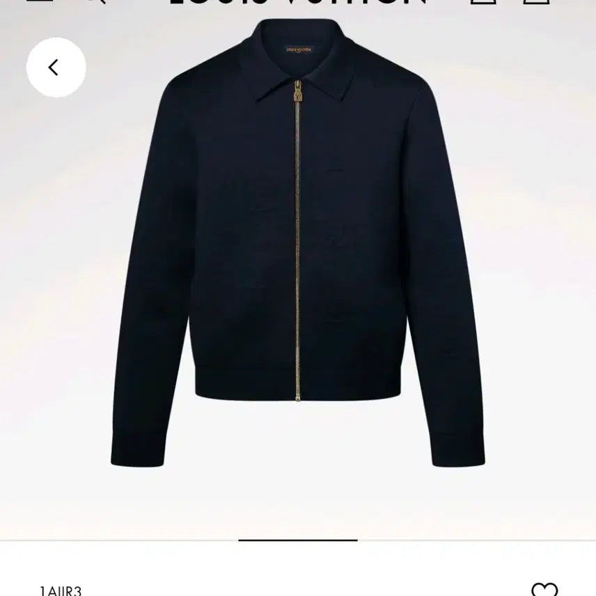 [BUNJANG] Louis Vuitton Monogram Blouson Zip-up Knit Jacket / 네고0 (4L) 루이비통 모노그램 블루종 집업 니트 자켓
