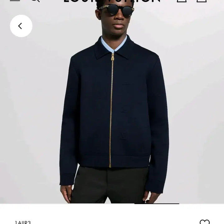 [BUNJANG] Louis Vuitton Monogram Blouson Zip-up Knit Jacket / 네고0 (4L) 루이비통 모노그램 블루종 집업 니트 자켓