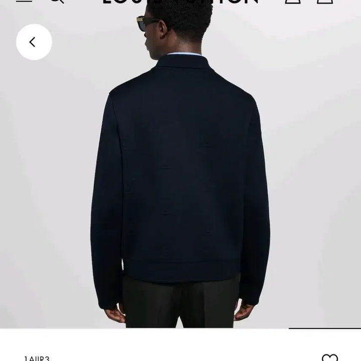 [BUNJANG] Louis Vuitton Monogram Blouson Zip-up Knit Jacket / 네고0 (4L) 루이비통 모노그램 블루종 집업 니트 자켓