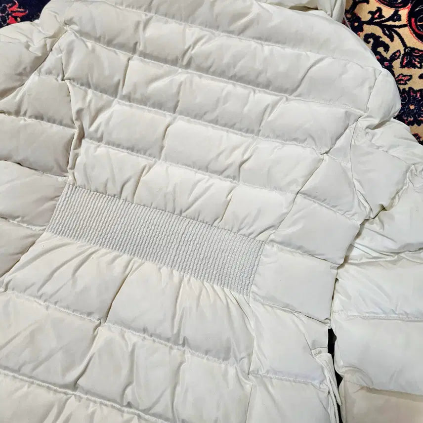 [BUNJANG] Black Yak Rose Gold Zip-Up White Hooded Canada Down Long Padded Coat / 블랙야크 로즈골드 집업 화이트 후드 캐나다다운 롱패딩