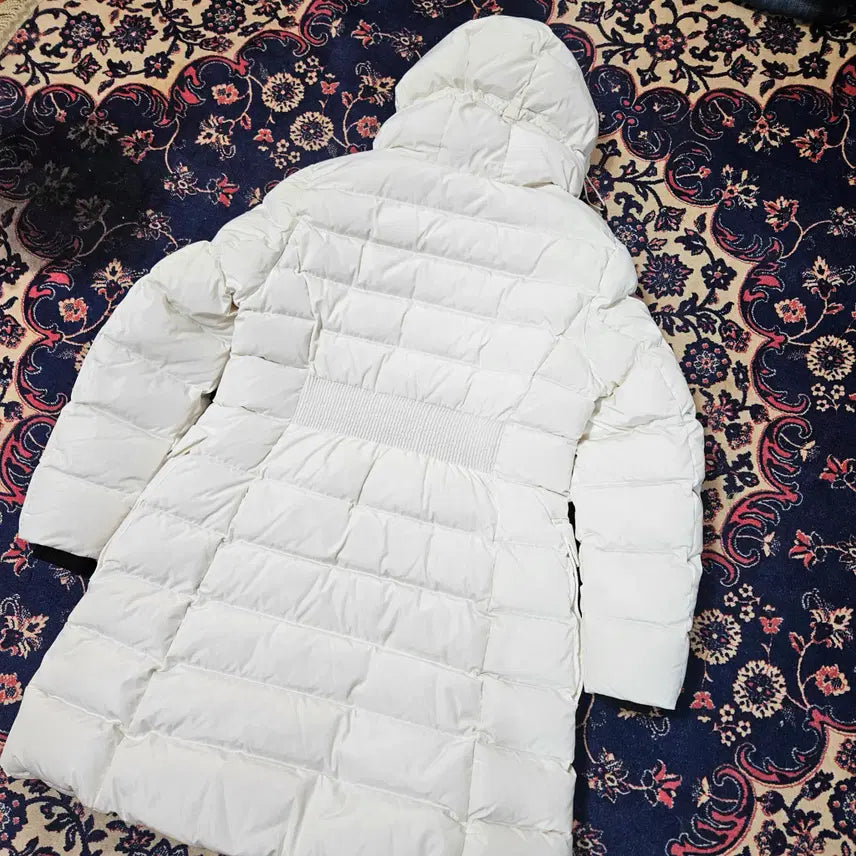[BUNJANG] Black Yak Rose Gold Zip-Up White Hooded Canada Down Long Padded Coat / 블랙야크 로즈골드 집업 화이트 후드 캐나다다운 롱패딩