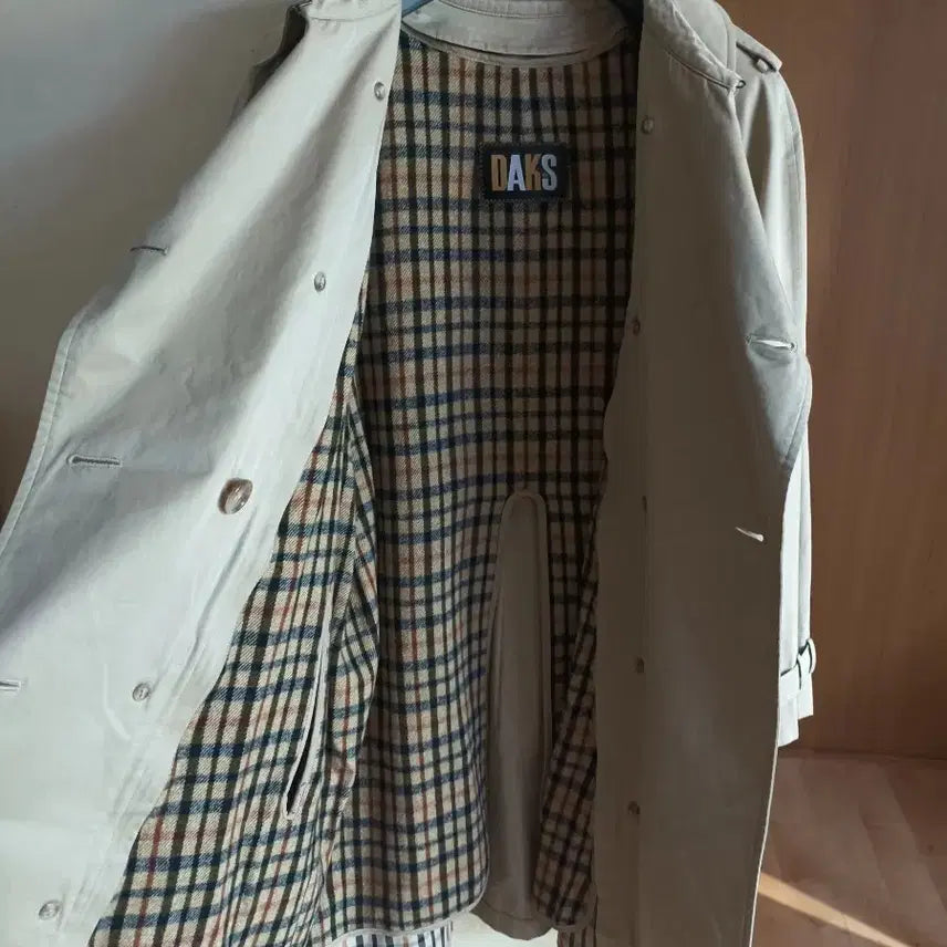 [BUNJANG] Daks Trench Coat (66-77) - Spring/Autumn/Winter / 닥스)66반~77 이중안감 트렌치코트 봄.가을.겨울용