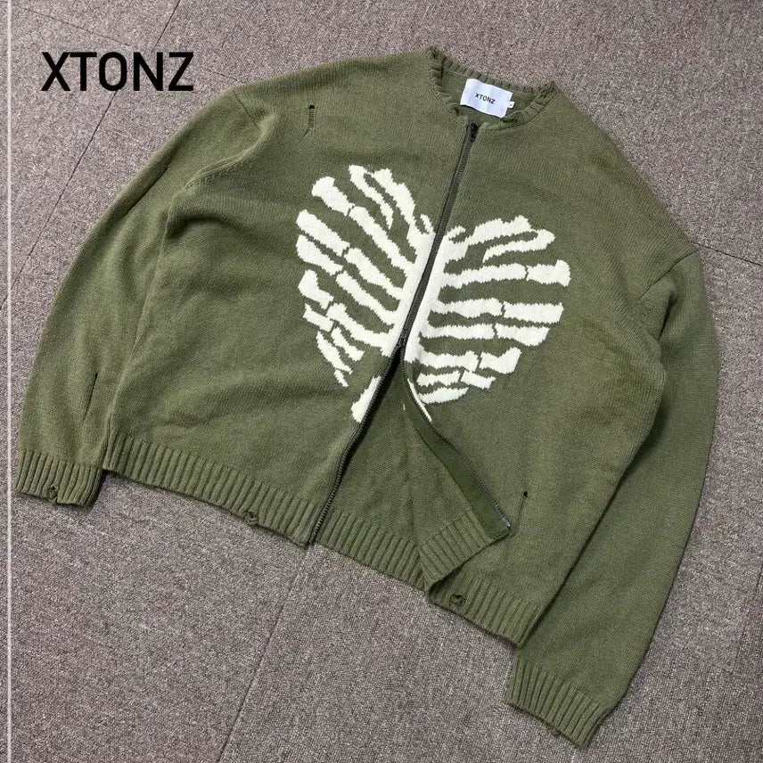 [BUNJANG] XTONZ Two-Way Boune Knit Zip-up / [L] 엑스톤즈 투웨이 보운 니트집업