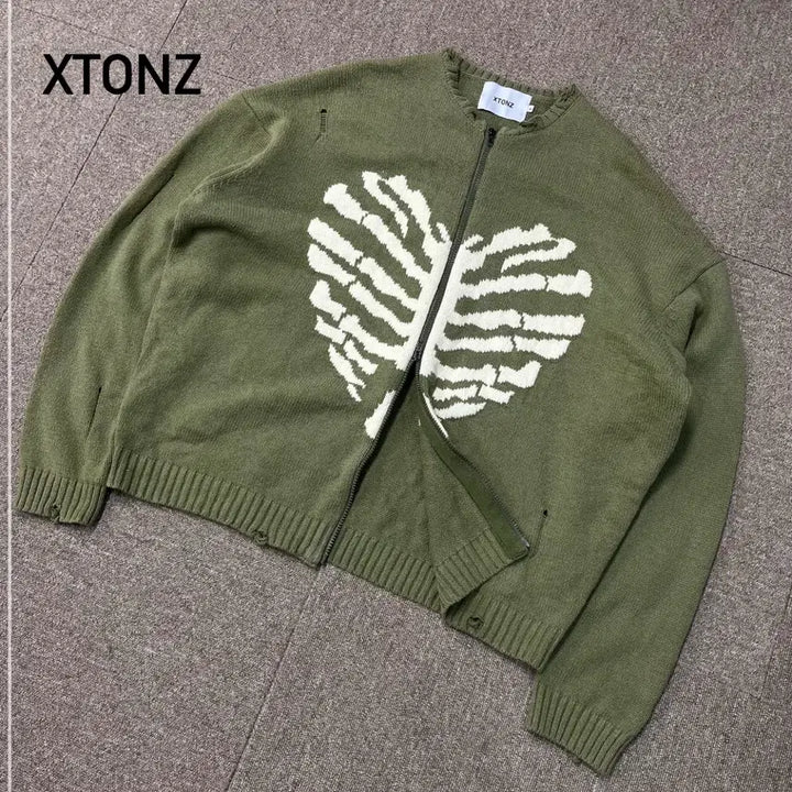 [BUNJANG] XTONZ Two-Way Boune Knit Zip-up / [L] 엑스톤즈 투웨이 보운 니트집업