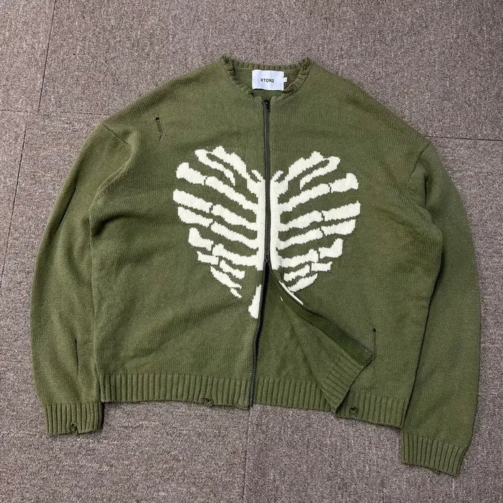 [BUNJANG] XTONZ Two-Way Boune Knit Zip-up / [L] 엑스톤즈 투웨이 보운 니트집업