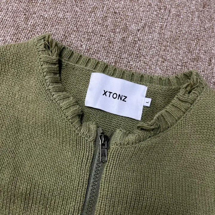 [BUNJANG] XTONZ Two-Way Boune Knit Zip-up / [L] 엑스톤즈 투웨이 보운 니트집업