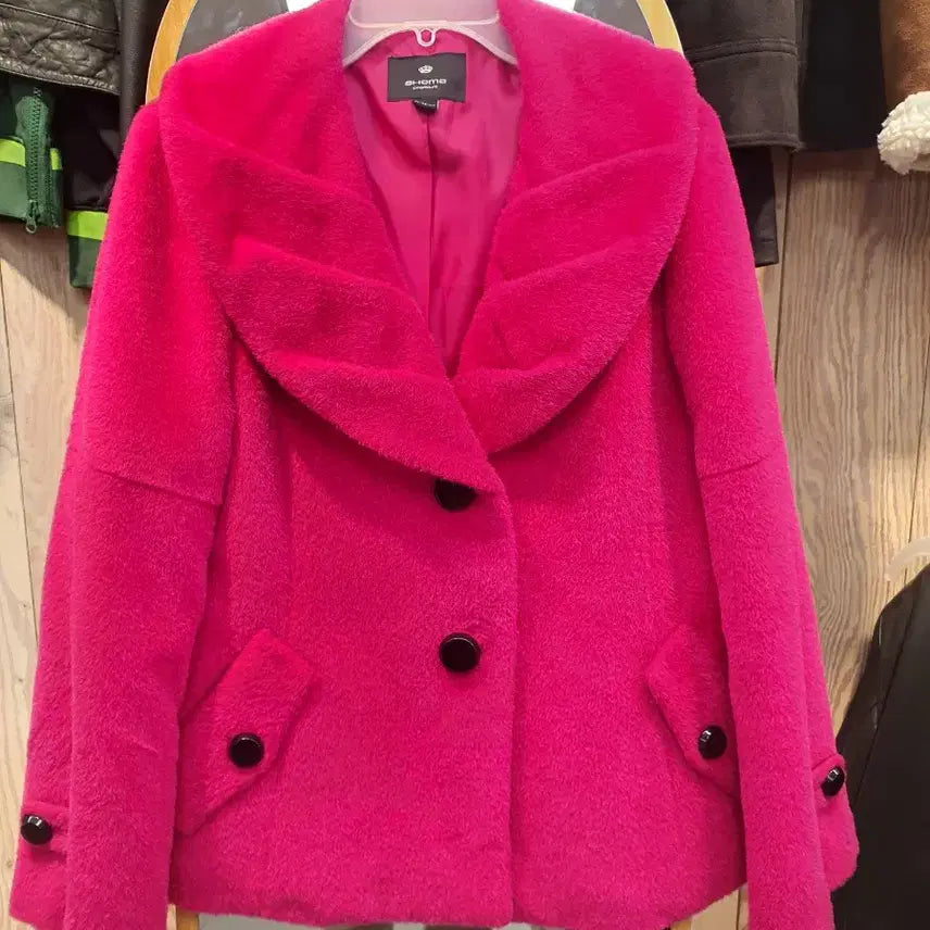 [BUNJANG] Shema Premium Wool Angora Jacket - Hot Pink - Size 66 / (앙고라40%) 쉐마 프리미엄 울 앙고라 자켓 / 핫핑크 / 66