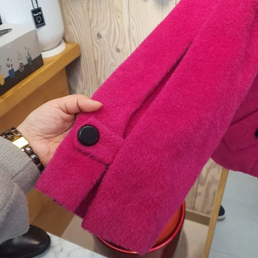 [BUNJANG] Shema Premium Wool Angora Jacket - Hot Pink - Size 66 / (앙고라40%) 쉐마 프리미엄 울 앙고라 자켓 / 핫핑크 / 66